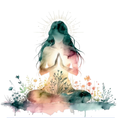 A woman in lotus position with her hands raised, embodying a sense of peace and transformation when you invite in embodiment and integration to your life