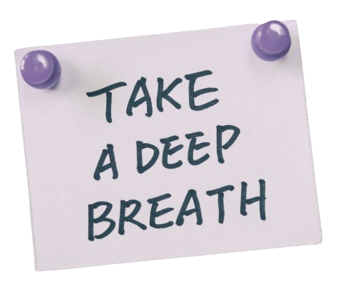 Take a deep breath post it note